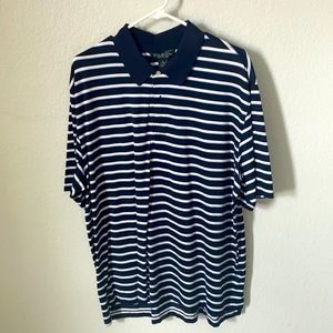 Brooks Brothers navy & blue stripe polo. Size XL